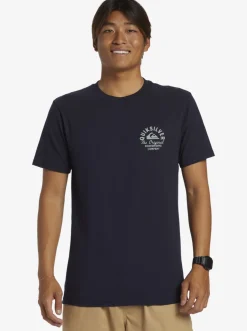 Quiksilver Tees|Circled Script T-Shirt Navy Blazer
