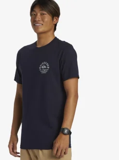 Quiksilver Tees|Circled Script T-Shirt Navy Blazer