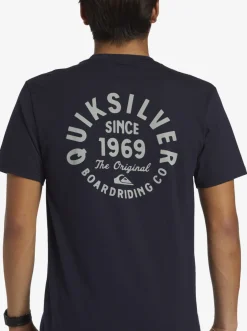 Quiksilver Tees|Circled Script T-Shirt Navy Blazer
