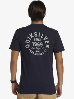 Quiksilver Tees|Circled Script T-Shirt Navy Blazer