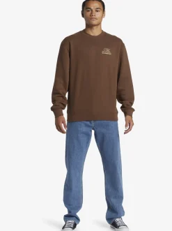 Quiksilver Sweatshirts & Hoodies|E Peace Out Crew Neck Sweatshirt Chestnut