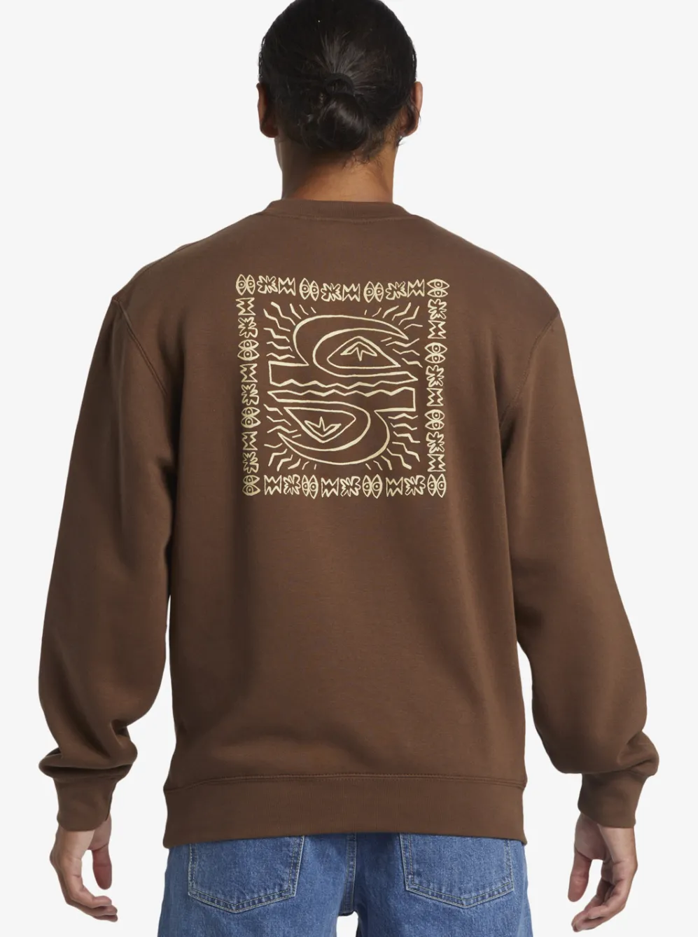 Quiksilver Sweatshirts & Hoodies|E Peace Out Crew Neck Sweatshirt Chestnut
