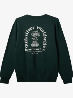 Quiksilver Sweatshirts & Hoodies|E Peace Out Crew Neck Sweatshirt Green