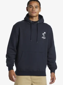 Quiksilver Sweatshirts & Hoodies|E Rockin Hoodie Pullover Sweatshirt Midnight Navy