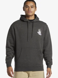 Quiksilver Sweatshirts & Hoodies|E Rockin Hoodie Pullover Sweatshirt Charcoal Heather