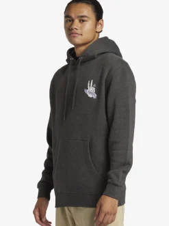 Quiksilver Sweatshirts & Hoodies|E Rockin Hoodie Pullover Sweatshirt Charcoal Heather
