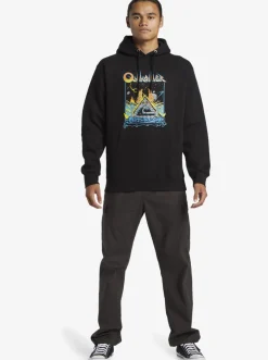 Quiksilver Sweatshirts & Hoodies|E Rockin Hoodie Pullover Sweatshirt Black