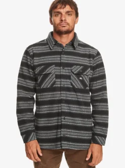 Quiksilver Sweatshirts & Hoodies|Epic Surf Days Fleece Overshirt Black Surf Days Stripe
