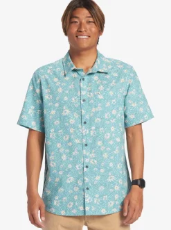 Quiksilver Shirts & Polos|Future Hippie Short Sleeve Woven Shirt Reef Waters Future Hippy