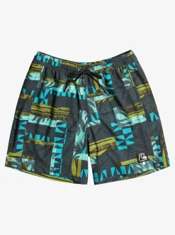 Quiksilver Elastic Waist|Gregg Kaplan Og Arch Blank Canvas Vl 17" Volleys Black