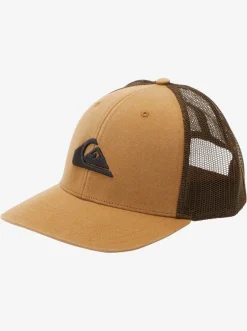 Quiksilver Hats|Grounder Trucker Hat Bone Brown