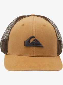 Quiksilver Hats|Grounder Trucker Hat Bone Brown