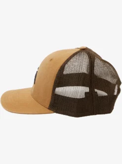 Quiksilver Hats|Grounder Trucker Hat Bone Brown