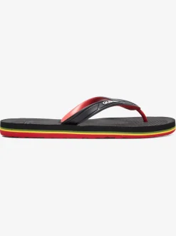 Quiksilver Sandals|Haleiwa Flip-Flops Black/Red/Green