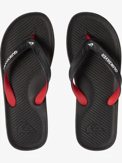 Quiksilver Sandals|Haleiwa Flip-Flops Black/Red/Green