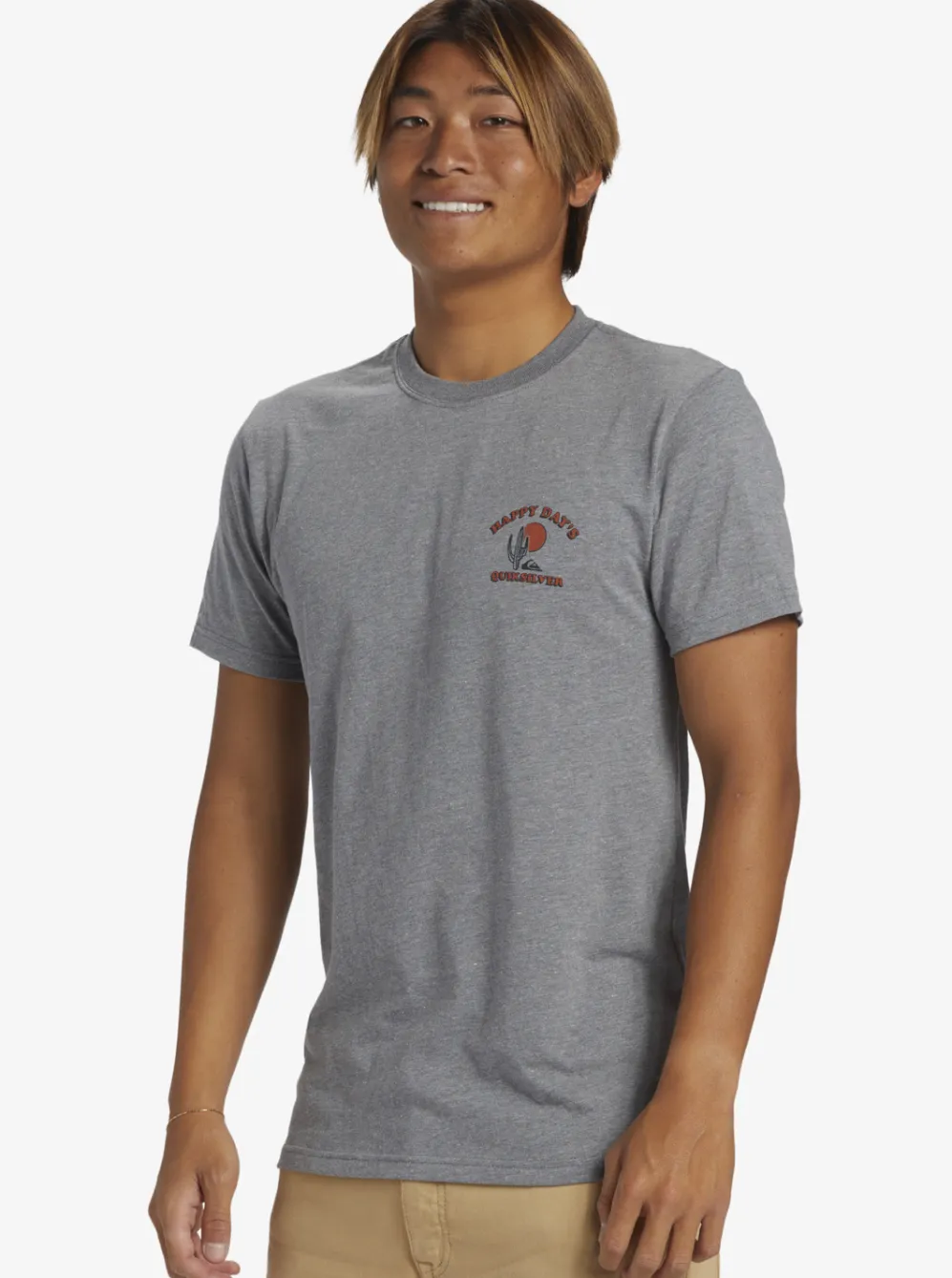 Quiksilver Tees|Happy Days Mod T-Shirt Medium Grey Heather