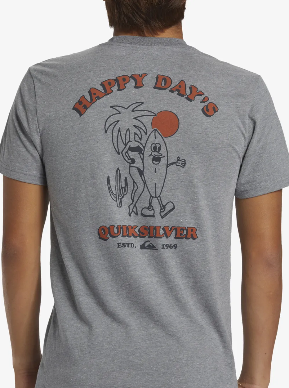 Quiksilver Tees|Happy Days Mod T-Shirt Medium Grey Heather