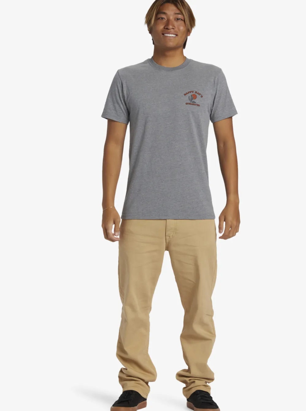 Quiksilver Tees|Happy Days Mod T-Shirt Medium Grey Heather