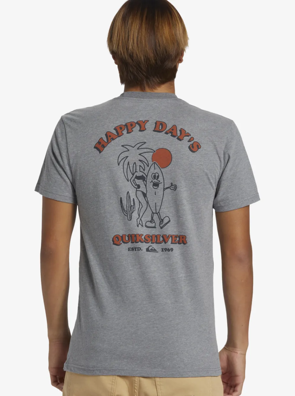 Quiksilver Tees|Happy Days Mod T-Shirt Medium Grey Heather