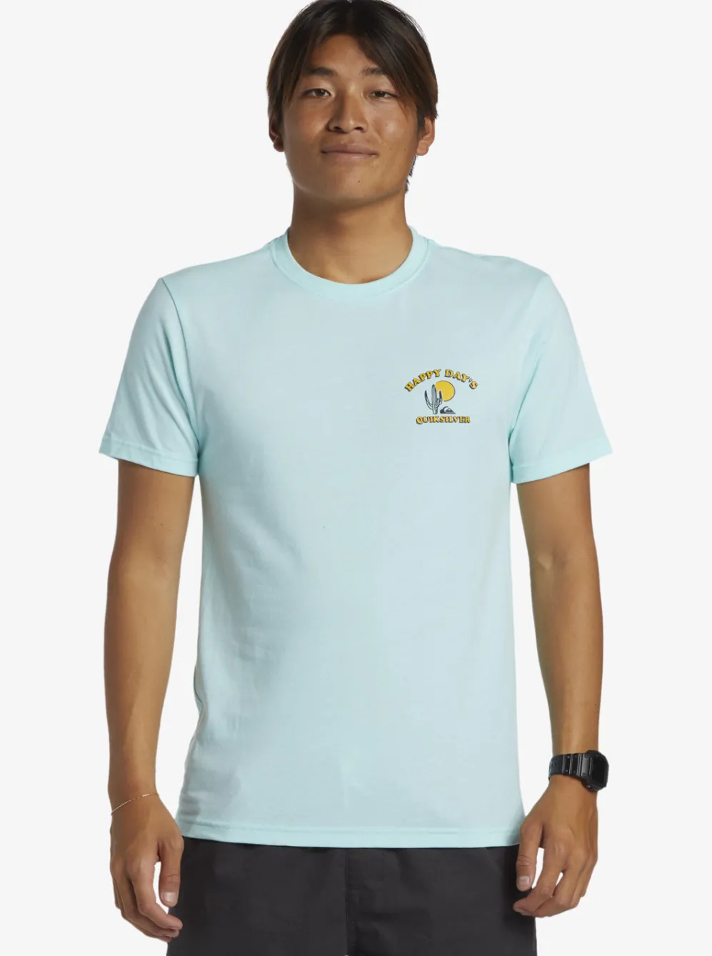 Quiksilver Tees|Happy Days Mod T-Shirt Beach Glass Heather
