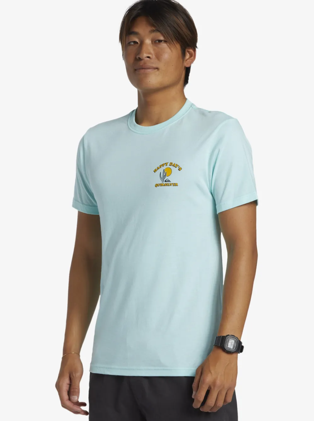 Quiksilver Tees|Happy Days Mod T-Shirt Beach Glass Heather