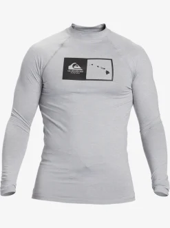 Quiksilver Rashguards|Hawaii Double Down Upf 50 Long Sleeve Surf Tee Sleet Heather