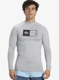 Quiksilver Rashguards|Hawaii Double Down Upf 50 Long Sleeve Surf Tee Sleet Heather