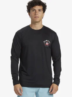 Quiksilver Rashguards|Hawaii Royalty Upf 50 Long Sleeve Surf Tee Black