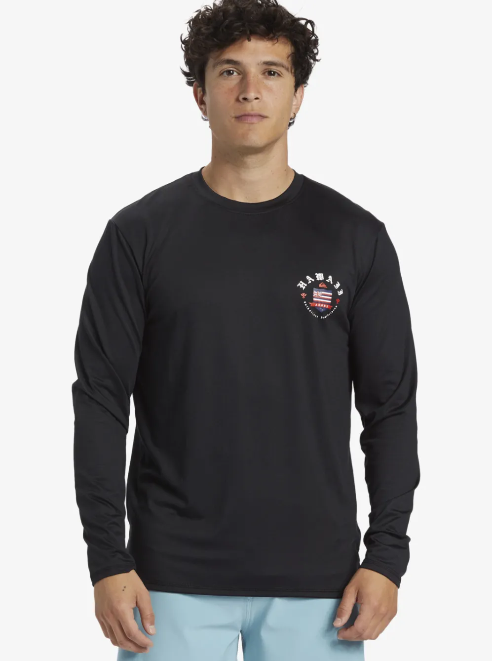 Quiksilver Rashguards|Hawaii Royalty Upf 50 Long Sleeve Surf Tee Black