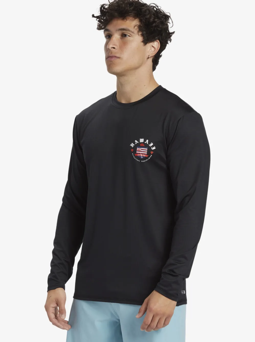 Quiksilver Rashguards|Hawaii Royalty Upf 50 Long Sleeve Surf Tee Black