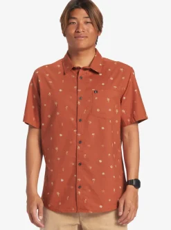 Quiksilver Shirts & Polos|Heat Wave Short Sleeve Woven Shirt Baked Clay Heat Waves