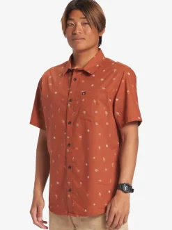 Quiksilver Shirts & Polos|Heat Wave Short Sleeve Woven Shirt Baked Clay Heat Waves