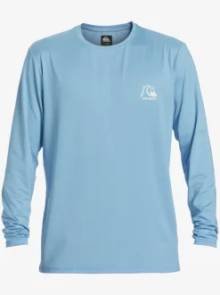 Quiksilver Rashguards|Heritage Heather Long Sleeve Upf 50 Surf Tee Azure Blue