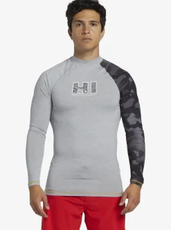 Quiksilver Rashguards|Hi Island Rush Long Sleeve Upf 50 Rashguard Sleet Heather