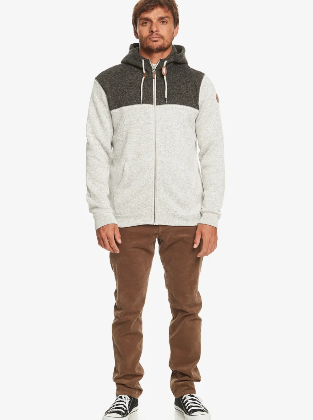 Quiksilver Sweatshirts & Hoodies|Keller Zip-Up Hoodie Light Grey Heather