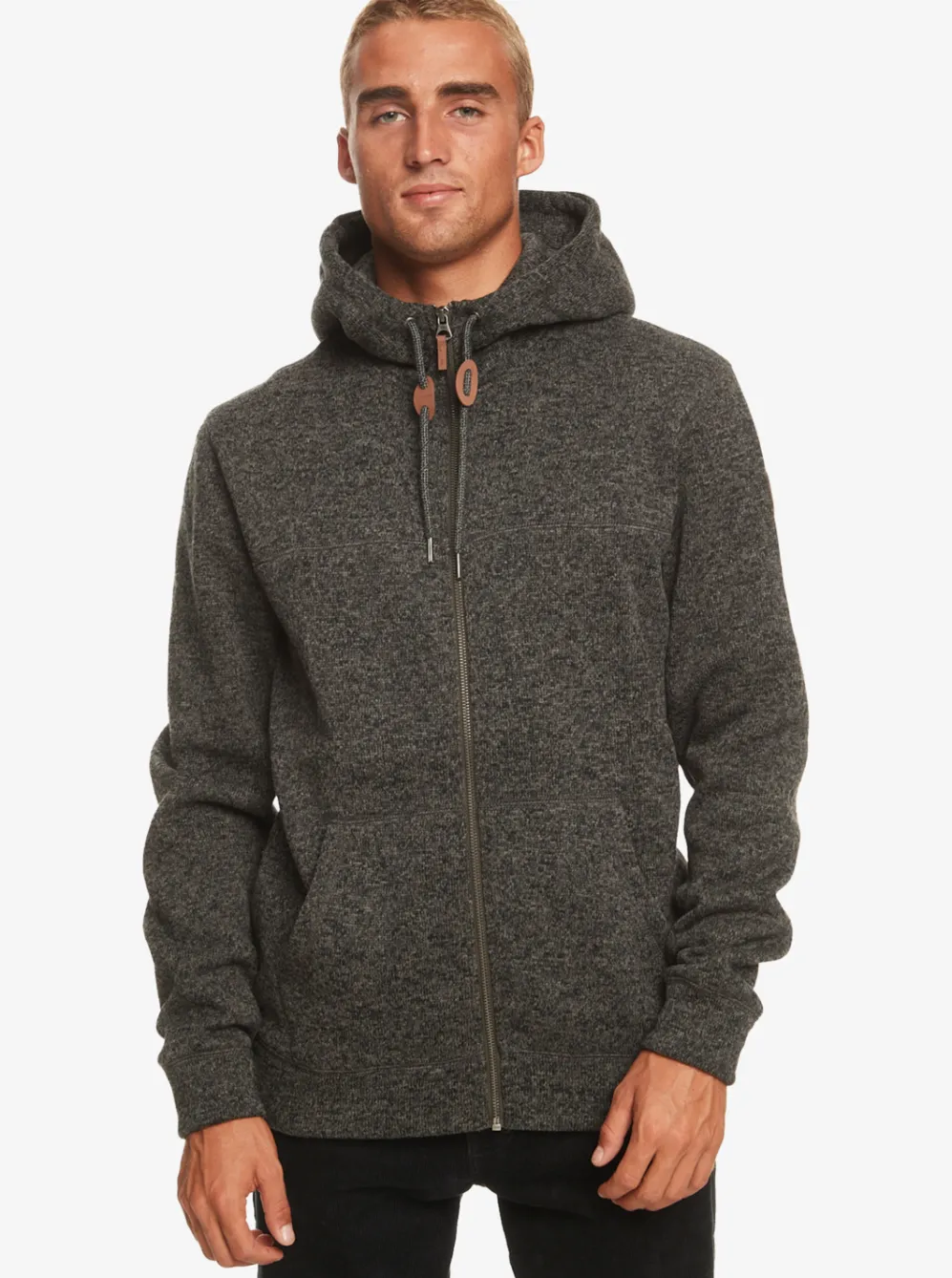 Quiksilver Sweatshirts & Hoodies|Keller Zip-Up Hoodie Dark Grey Heather