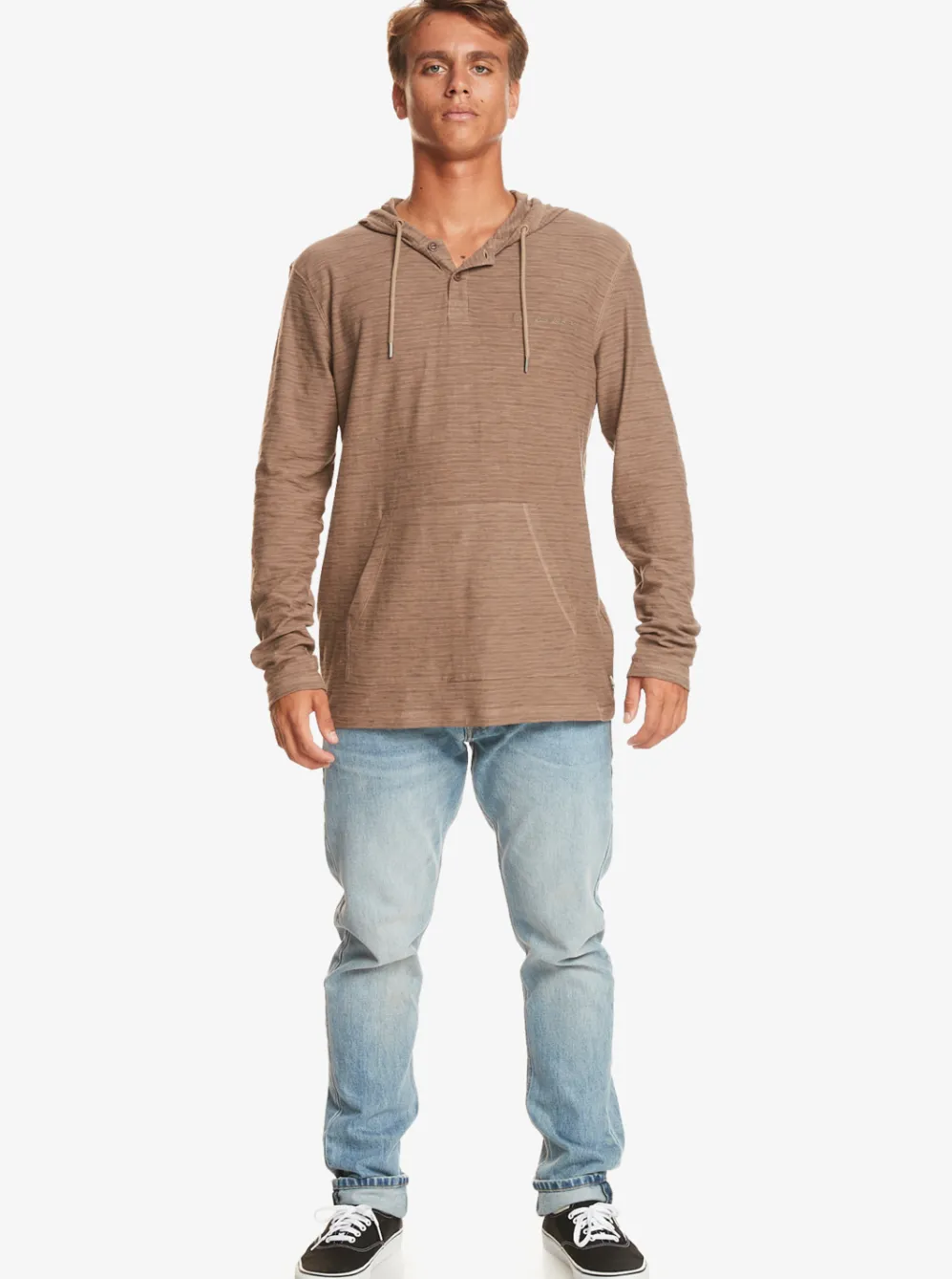 Quiksilver Tees|Kentin Long Sleeves Hooded T-Shirt Kentin Fossil