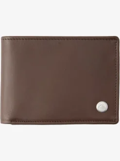 Quiksilver Wallets|Mac Tri-Fold Leather Wallet Chocolate Brown