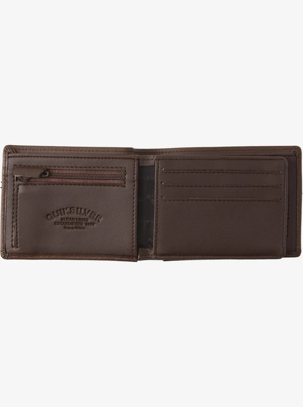 Quiksilver Wallets|Mac Tri-Fold Leather Wallet Chocolate Brown
