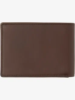 Quiksilver Wallets|Mac Tri-Fold Leather Wallet Chocolate Brown