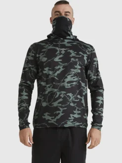 Quiksilver Rashguards|Mikey Hooded Long Sleeve Upf 50 Surf T-Shirt Black