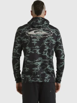 Quiksilver Rashguards|Mikey Hooded Long Sleeve Upf 50 Surf T-Shirt Black
