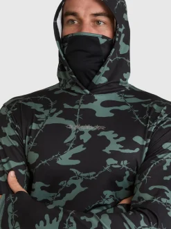 Quiksilver Rashguards|Mikey Hooded Long Sleeve Upf 50 Surf T-Shirt Black