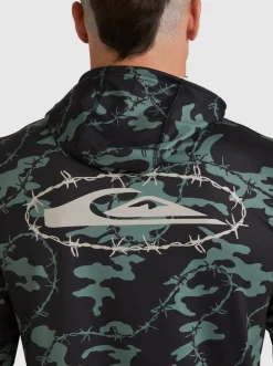 Quiksilver Rashguards|Mikey Hooded Long Sleeve Upf 50 Surf T-Shirt Black