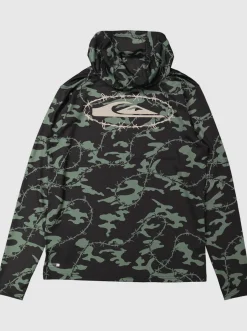 Quiksilver Rashguards|Mikey Hooded Long Sleeve Upf 50 Surf T-Shirt Black