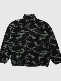 Quiksilver Sweatshirts & Hoodies|Mikey Zip Sherpa Half-Zip Fleece Black Mongrel