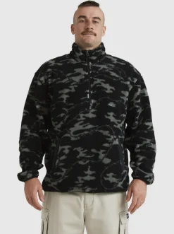 Quiksilver Sweatshirts & Hoodies|Mikey Zip Sherpa Half-Zip Fleece Black Mongrel