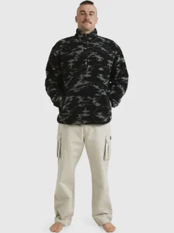 Quiksilver Sweatshirts & Hoodies|Mikey Zip Sherpa Half-Zip Fleece Black Mongrel