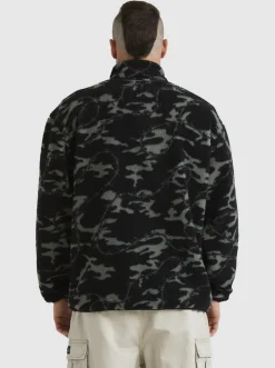 Quiksilver Sweatshirts & Hoodies|Mikey Zip Sherpa Half-Zip Fleece Black Mongrel