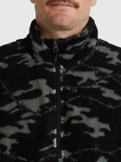 Quiksilver Sweatshirts & Hoodies|Mikey Zip Sherpa Half-Zip Fleece Black Mongrel